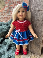 Clearance!  OUTFIT ONLY Dress & Bow for American Girl Dolls “Patriotic America”