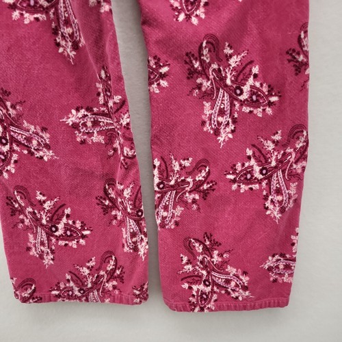 CHEROKEE GIRL'S PANTS PUNK SIZE 14 COTTON CORDUROY BOOTCUT FLORAL CASUAL - Picture 12 of 13