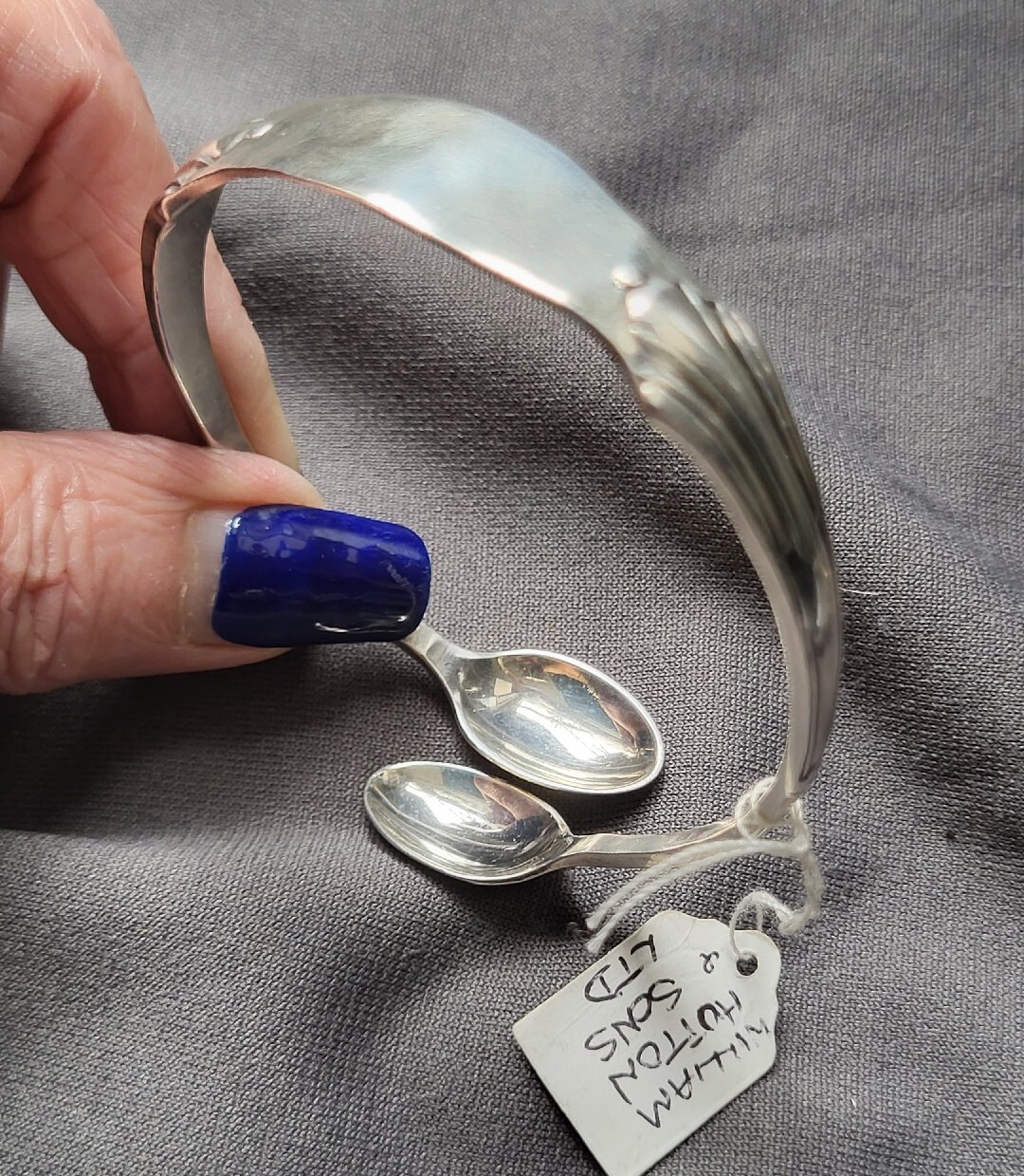 Solid Silver Sugar Tongs Bangle Handcrafted 1906 Not Scrap eBay