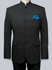 Men Black Suits 2 Piece Designer Jodhpuri Wedding Dinner Suits Coat Pants 