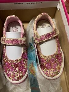 GIRLS KIDS SLIP-ON PINK FLOWER FLORAL PUMPS DOLLY CANVAS FLAT SHOES SIZES 2
