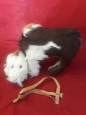 STUFFED GOAT PLUSH BROWN AND WHITE 13" TALL