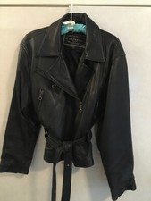 Vintage Express Leather Motorcycle Jacket With Belt