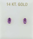 GENUINE 1.16 Cts AMETHYST STUD EARRINGS 14K GOLD - Free Certificate Appraisal — photo 1
