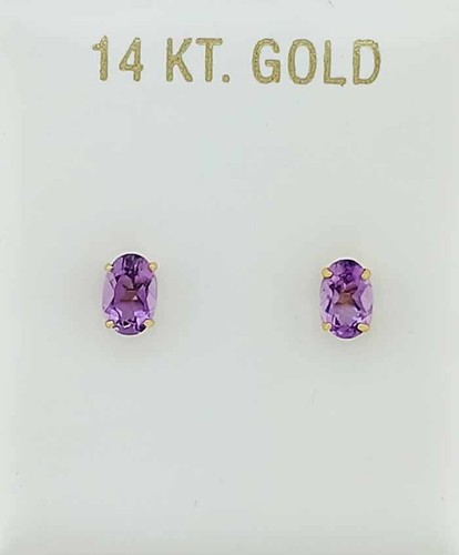 ECHTE 1,16 kt AMETHYST OHRSTECKER 14 K GOLD - kostenlose Zertifikat Bewertung