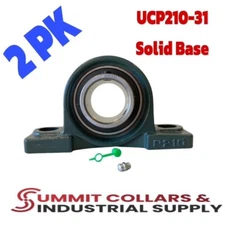 UCP210-31 Pillow Block Bearing 1-15/16" Bore 2 Bolt Solid Base (2PK)