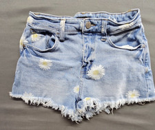 Material Girl Womans Denim Jean Shorts Size 3 High Rise Floral Daisy Print