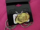 Womens NWOT 2pc Von Maur sexy black ribbon silver chain necklace earring set — photo 4
