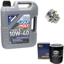 Motoröl Ölfilter SM5091 10W40 5Liter + Ölablassschraube für Hyundai Mitsubishi L