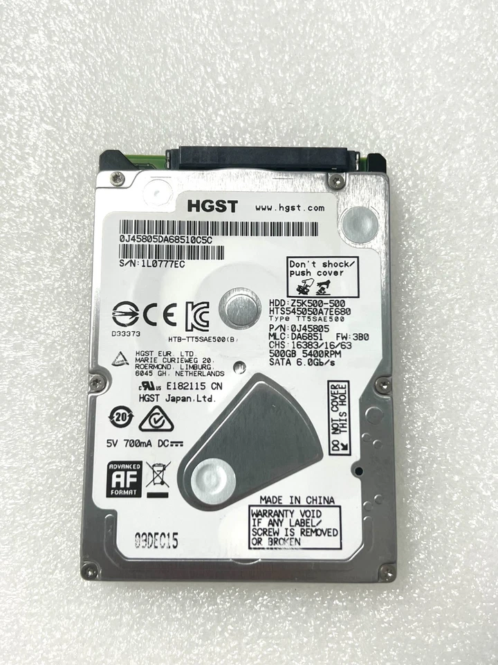 HTS545050A7E680 HGST 500GB Z5K500-500 5400RPM SATA Hard Drive 7MM - Image 2 of 4