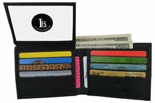 Genuine Leather Minimalist Bifold Wallets For Men RFID Blocking Slim Mens Wallet