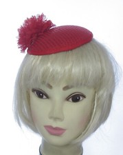 Fascinator red sequine cap on a headband Weddings, Races, Ladies Day b18