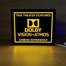 Insegna Dolby Vision Atmos Home Theater scatola luminosa stampata in 3D USB lampada LED neon