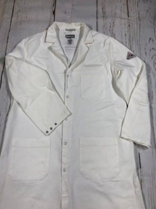 Bulwark Flame Resistant Lab Coat EXCEL-FR White ATPV 7,7 snap on closure