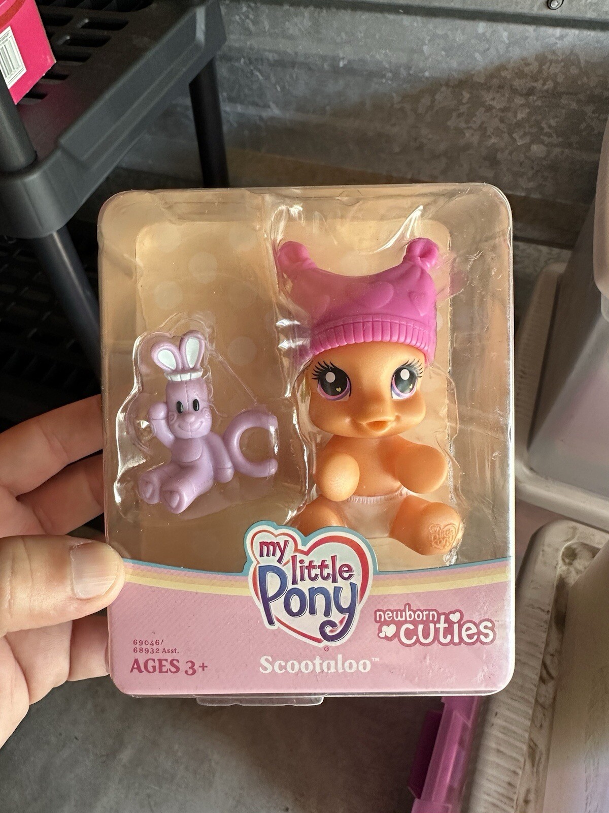 My Little Pony Newborn Cuties Scootaloo NRFB 2008 cappello bambino coniglietto giocattolo mini bambola