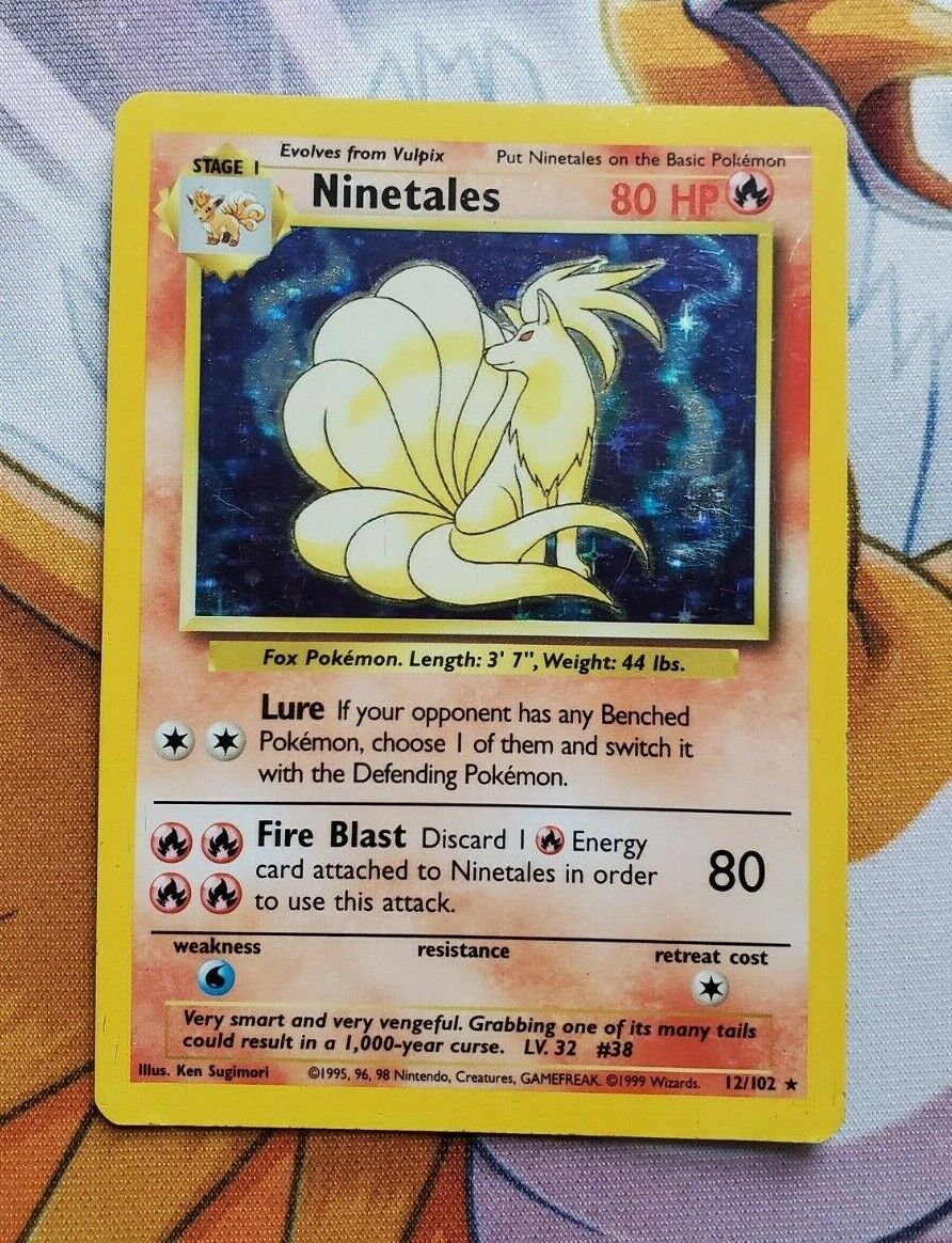 Ninetales 12/102 LP Holo Rare Unlimited Edition Base Set Ninetales 12/102 LP Holo Rare Unlimited Edition Base Set