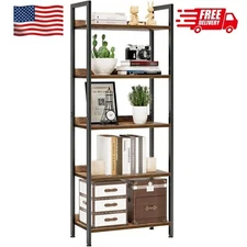 Bookshelf, 5 Tier Bookshelves, Home Office Bookcase Shelf Storage Organizer