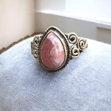 Rhodochrosite Solid 925 Sterling Silver Ring 6