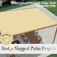 Upgraded Heavy Duty Straight Edge Waterproof Shade Sail all with Stainless Rings