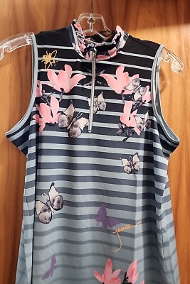 JAMIE SADOCK- SLEEVELESS MEDIUM PAPILLON PRINT POLO ARABESQUE 