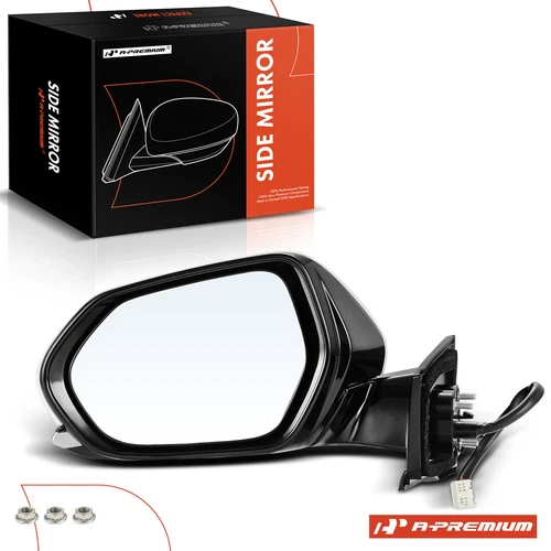 Left White Manual Folding Mirror w/ 6 pin for Toyota Prius 2016-2022 Prius Prime