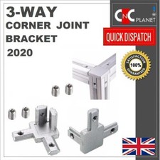 3 Way Corner Joint Bracket Connector 2020 V-Slot T Aluminum Extrusion Profile UK
