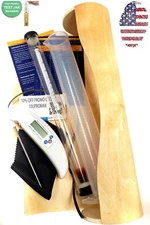 Deluxe Proof & Tralle Hydrometer ALCOHOL METER SPIRIT 0-200% JAR Thermometer