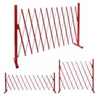 Absperrgitter HWC-B34, Scherengitter Zaun Schutzgitter ausziehbar, Alu rot-weiß