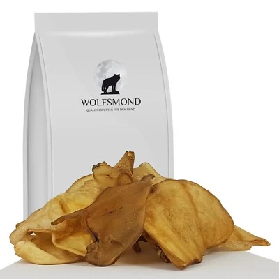 WOLFSMOND 200 Stück Rinderohren medium 12-16 cm Rind Ohren Kausnack Hundefutter