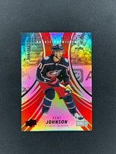 2022-23 UD Trilogy Kent Johnson RC Red /299 #145 Blue Jackets Rookie