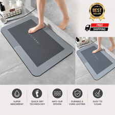 SUPER Water Absorbent Bath Mat Non-Slip Quick Dry Bathroom Shower Rug 24"/32"