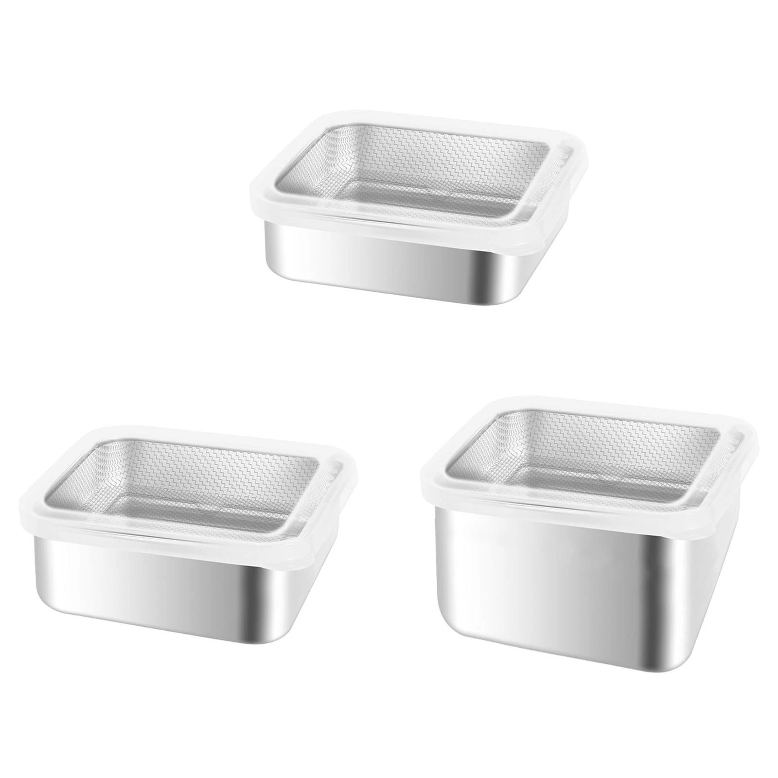 Stainless Steel Food Container with Strainer Leakproof Airtight Food Storage Box