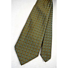 Neck Tie VTG 50s Brooks Brothers Golden Olive Sheen Blue Dots Dacron 52" x 3.85"