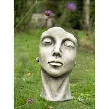 B&Uuml;STE FRAU aus KUNSTSTEIN GESICHT MITTEL FRAUEN GARTENDEKO V-116501-KS