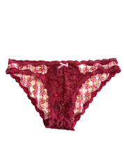 Victoria's Secret Dream Angels Lace-Trim Cheekini Panty Floral Cross Dye Lace
