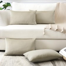 Set of 4 Decorative Throw Pillow Covers 20" x 12" Pack of 4 Heart Wood Color