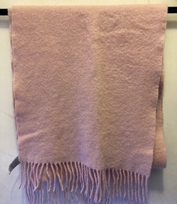 Portolano Dusty Pink Long Rectangular Cashmere Scarf w/ Fringe