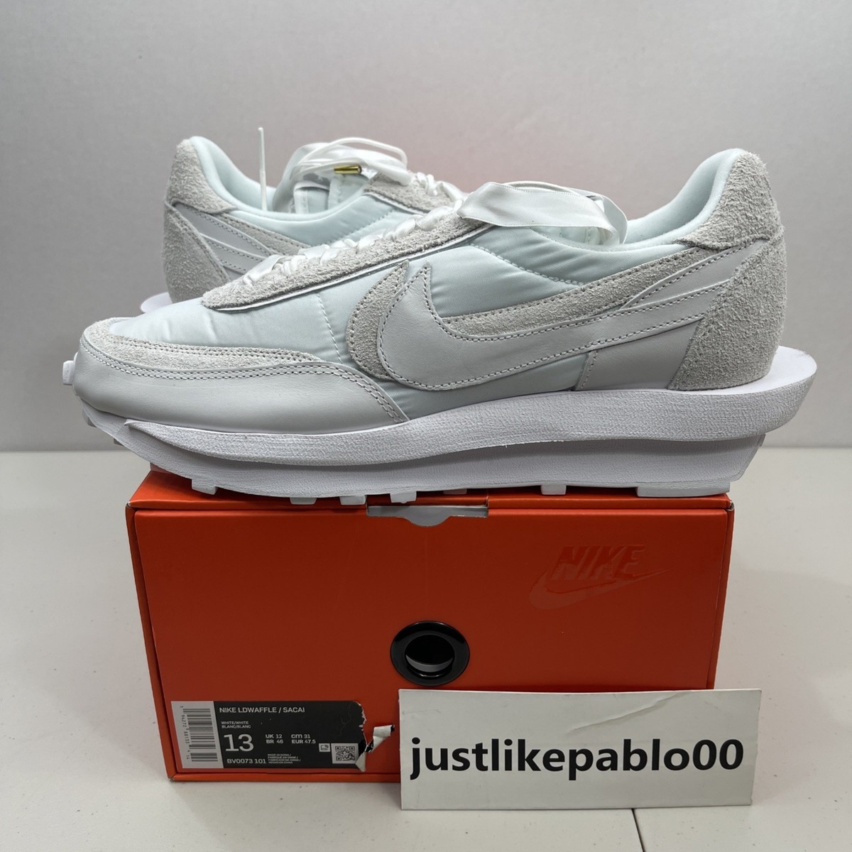 Size 13 - Nike LD Waffle Sacai White Nylon - BRAND NEW | eBay