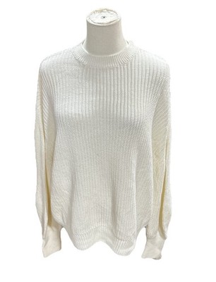 Gloria Sweater Large Women s White Pullover Cotton