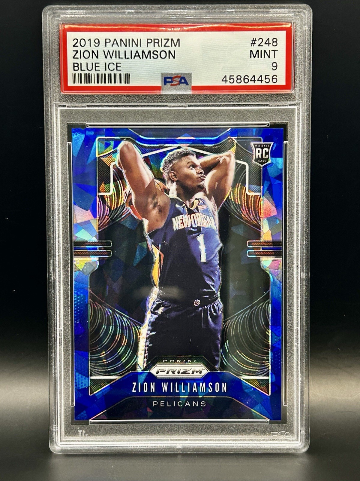 Zion Williamson 2019-20 Panini Prizm #248 Blue Ice Rookie Card RC /99 PSA 9 SP