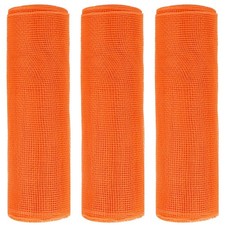 3 Rolls Orange Poly Burlap Deco Mesh Ribbon 10 Inch x 30 FT Per Roll Wreath