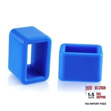 2PCS Seat Belt Buckle Holder, Universal Silicone Rear Seat Fluorescent Blue