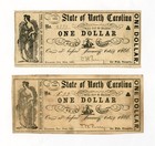 (Pair) 1861 $1 The State of NORTH CAROLINA Notes - CIVIL WAR Era — photo 1