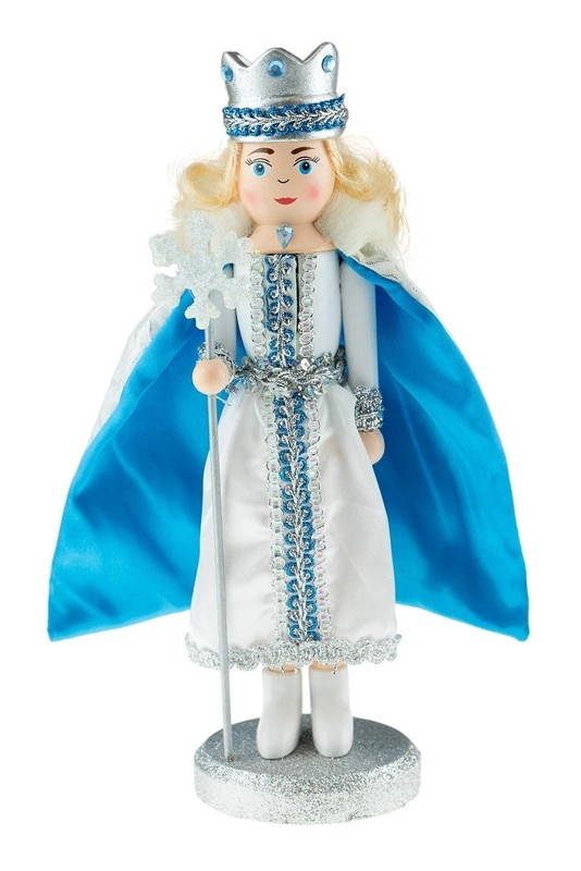 Clever Creations Snow Queen 13 Inch Traditional Wooden Nutcracker, Festive Ch...