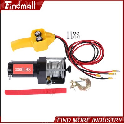 Findmall 3000lbs Electric Winch 12VDC/1.3HP Copper Motor 3/16in*32ft Steel Cable
