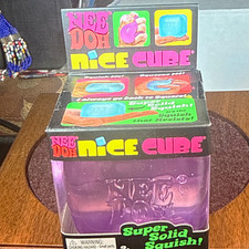 Schylling NeeDoh Nice Cube Squeeze Ball Super Solid Squish Purple 3in 26101HY