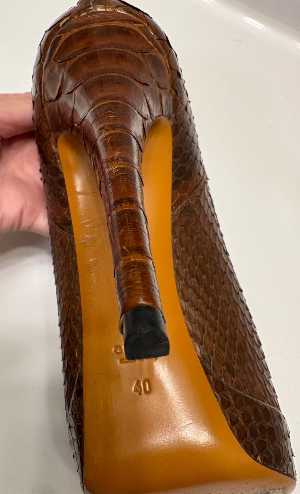 Authentic Gucci Brown Python Ankle Booties Bamboo… - image 8