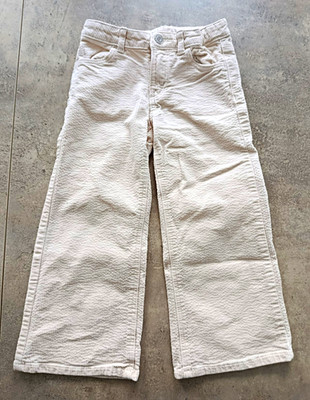 H&M Mädchen Cordhose Beige Gr. 104 mit Taschen elastischer Bund Baumwolle