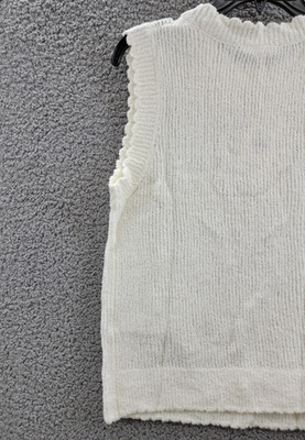 Splendid Morgan Scalloped Ribbed Sleeveless Sweater Top Womens XL