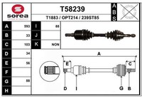 EAI Antriebswelle Vorne Links FüR Opel Zafira A F75_ Astra G Coupe F07_ F67